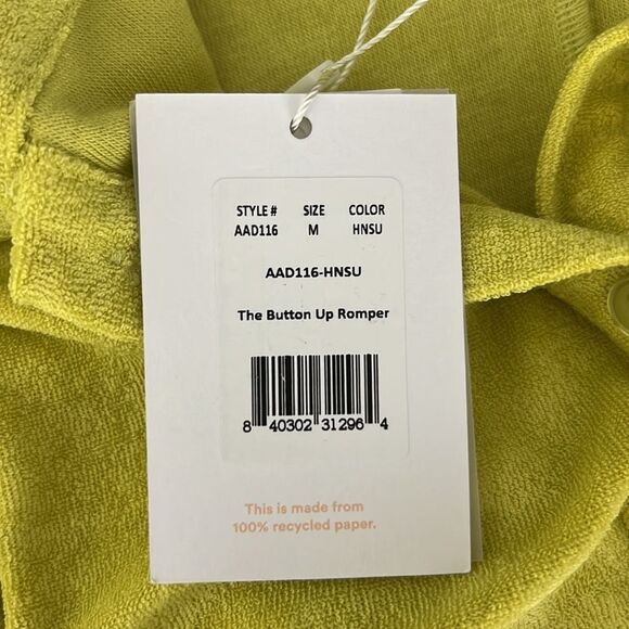 NWT Andie Swim The Palma Terry Button- Up Romper in Honeysuckle Size M - Picture 4 of 8
